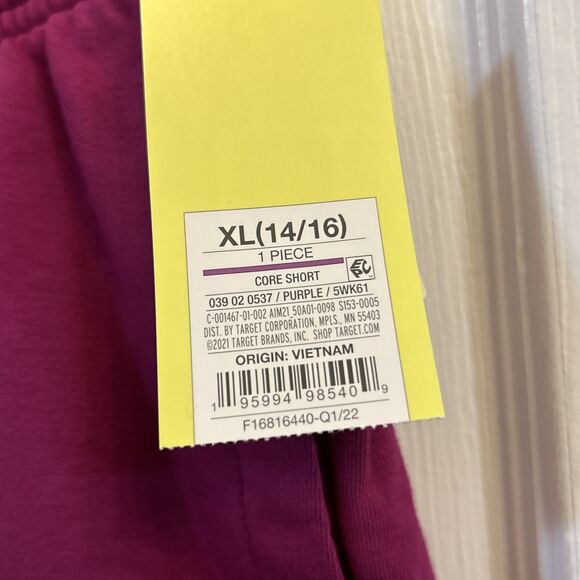 Set of 2 NWT All in Motion Girls Shorts XL 14/16 Purple Drawstring Lightweight - Picture 9 of 16